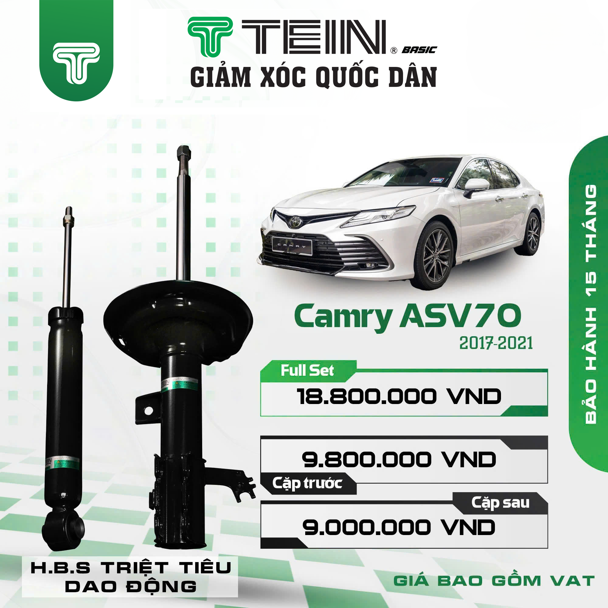 Camry-ASV70-2017-2021 Bộ Phuộc TEIN Basic Dành Cho Toyota Camry (2017 - 2021)